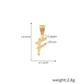 Chic 18k gold plated copper letter F pendant with micro-pave zircons and measurement - Letter F