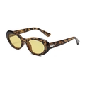 Lunettes de soleil œil-de-chat rétro léopard avec verres jaunes et détails en métal - Monture Écaille Lentille Jaune
