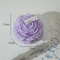 Purple peony scented candle in flower shape for home decor with 7.5cm base - Purple