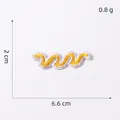 Detail of yellow and white wave embroidery patch showing 6.6cm x 2cm size and 0.8g weight - Yellow Wave Pattern Patch