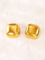 Minimalist square geometric earrings in 18K gold-plated stainless steel with polished finish - 18K Gold Plated Square (4111)