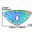 Ciondolo occhio in metallo arcobaleno con dimensioni dettagliate di 1,6 cm x 2,8 cm - Ciondolo / Arcobaleno