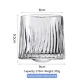 Rotating crystal whiskey glass with glacier texture and 270ml capacity detail - Transparent Glacier Pattern