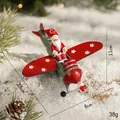Addobbo natalizio vintage in metallo con Babbo Natale che guida un aereo verde - Aereo grande rosso e verde - Babbo Natale