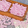 Pink bamboo shaped glass beads with gold foil for DIY jewelry making and craft design - Pink (Brushed Jade 6x12mm)