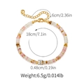 Bracciale artigianale con perline rosa e marroni, placcatura in oro e dimensioni - Rosa Bianco Marrone Misto (KB0696-3)