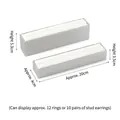 Gray long jewelry display stands for 12 rings or 10 pairs of earrings in two heights - Spring-Strip Ring Holder 2-Piece Set (White & Silver)