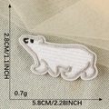 White polar bear cartoon animal embroidery patch for clothing DIY decoration with adhesive back - White Polar Bear