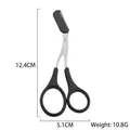 Precision eyebrow scissors with removable comb attachment and black ergonomic handle - Black Eyebrow Scissors with Comb