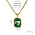 Détail du pendentif Vierge plaqué or 18 carats avec pierre de malachite et dimensions - Vierge