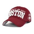 Detalle de gorra de béisbol burdeos con bordado Boston 3D y parche de brújula en el lateral - M(56-58cm) / Burdeos
