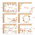 Set di 12 biglietti di ringraziamento floreali acquerello con buste kraft in 6 stili diversi - Stile Thank You Floreale Acquerello S897 (12 Biglietti + 12 Buste)
