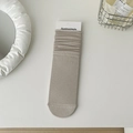 Japanese style khaki slouch socks for women with breathable cotton texture and packaging - One Size / Khaki