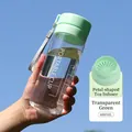Green 600ml portable sports water bottle with tea infuser and matte finish - 600ml / Transparent Green