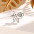 Elegante zilveren bloemknopjes met kristallen en roestvrijstalen schroefdraadstang - Zilver (A387-Zilver)