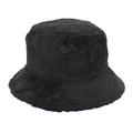 Dettaglio della spessa trama in lana di agnello nera di questo cappello alla pescatora - M (56-58cm) / Nero