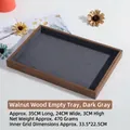 Walnut wood jewelry tray with dark grey velvet lining for rings and bracelets display - Walnut Empty Tray Dark Grey