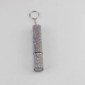 Sparkling rhinestone 10ml refillable perfume spray bottle with metal keychain - AB White