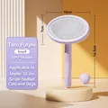 Piccola spazzola cardatrice lavanda per gatti e cani sotto i 5 kg per la toelettatura - Testa Tonda Piccola / 10cm x 7cm x 16.5cm / viola taro
