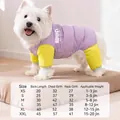 Tableau des tailles pour doudoune d'hiver pour chien bicolore violette et jaune - S / Pourpre Sirène