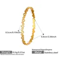 Gedetailleerde afmetingen van de gouden roestvrijstalen armband met zirkoon en maten - Ring Gekoppelde Stijl (Z562) / Goud
