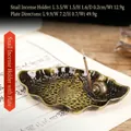 Brûleur d'encens antique en alliage avec support escargot et plateau feuille de lotus - Assiette Feuille de Lotus + Escargot / Bronze Antique