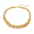 Collar de cuentas de acero inoxidable chapado en oro de 18K con cierre de langosta - Acero inoxidable / Dorado