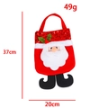 Christmas Santa gift bag with sequins and faux fur trim, 37cm height by 20cm width - Red / Santa Claus