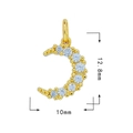18K vergoldeter Mondanhänger mit weißen Zirkonia-Mikroeinlagen, Größe 12,8mm x 10mm - G24