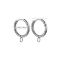 Polished silver titanium steel hoop earrings parts with hanging loop 14mm inner diameter - Cross Steel - Inner 14mm Outer 18mm
