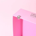 Close-up of a silver magnetic scarf buckle inside a pink Secret Garden gift box - Electroplated Silver