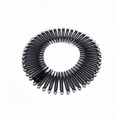Detail of circular stretch hair comb with sparkling crystals on black resin base - Black with Round Rhinestones