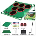 Golf-Chip-Übungsspiel-Set inklusive Zielmatte mit Ständer, Bällen und Schläger - Stil A Golfziel (Mit Rahmen)