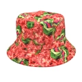 Reversible bucket hat with vibrant psychedelic abstract print for outdoor sun protection - M (56-58cm) / Multicolored Psychedelic Art Print (3#)