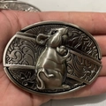 Silver western cowboy belt buckle featuring a high-relief 3D zodiac rat design - Zodiac Rat