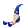 Gnome bleu du 4 juillet avec jambes rayées et lunettes étoilées sur fond blanc - Bleu