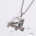 Polished stainless steel semi-truck pendant necklace with detailed grille and wheels - Truck Head Style (7) / Matching Chain