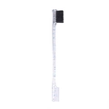 Dual-head eyebrow brush with blue glitter handle and black bristles on white background - Glitter Blue Double-Headed Brow Brush