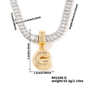 Gold plated tennis chain necklace featuring crystal iced out letter G pendant for men and women - Letter G
