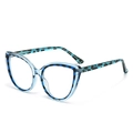Occhiali anti-luce blu gatto con montatura leopardata blu da donna - Leopardo Blu