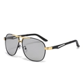 Polarized aviator sunglasses with black frame and gold metal accents for driving - Gold Frame / Photochromic Lenses