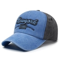 Vintage washed baseball cap in blue and grey with New York 1985 embroidery details - Sapphire Blue