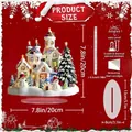 Size chart for Christmas village acrylic stand featuring Santa and gingerbread men - Snow Village with Snowmen 13