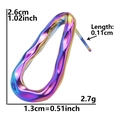 Rainbow stainless steel geometric earring detail with dimensions and weight specs - Wave Oval Mirror-Iridescent
