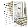 Set of 12 waterproof fineliner sketch pens with assorted tip sizes and archival black ink - 12 Pcs Paper Box Set (Fineliner)