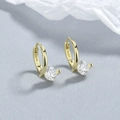Elegante Creolen aus 925er Sterlingsilber mit funkelnden runden Zirkonia-Kristallen - 925er Silber / Gold/Paar