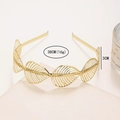 Elegant gold metal leaf headband for women with detailed cutout veins and shiny finish - Hollow Leaf Style (2#) / Gold