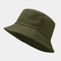 Detailed close-up of army green canvas bucket hat with metal eyelets and reinforced stitching - One Size / Army Green