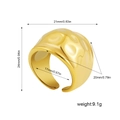 Detaillierte Maßtabelle für den 18K Gold Hammerschlag-Ring mit Gewichtsangaben und Maßen - Gold Unregelmäßiger Texturierter Lippenstil(R693_1)