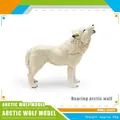 Realistic roaring white arctic wolf toy figurine with detailed fur texture, weight 49g - Roaring Arctic Wolf (BL-1307)